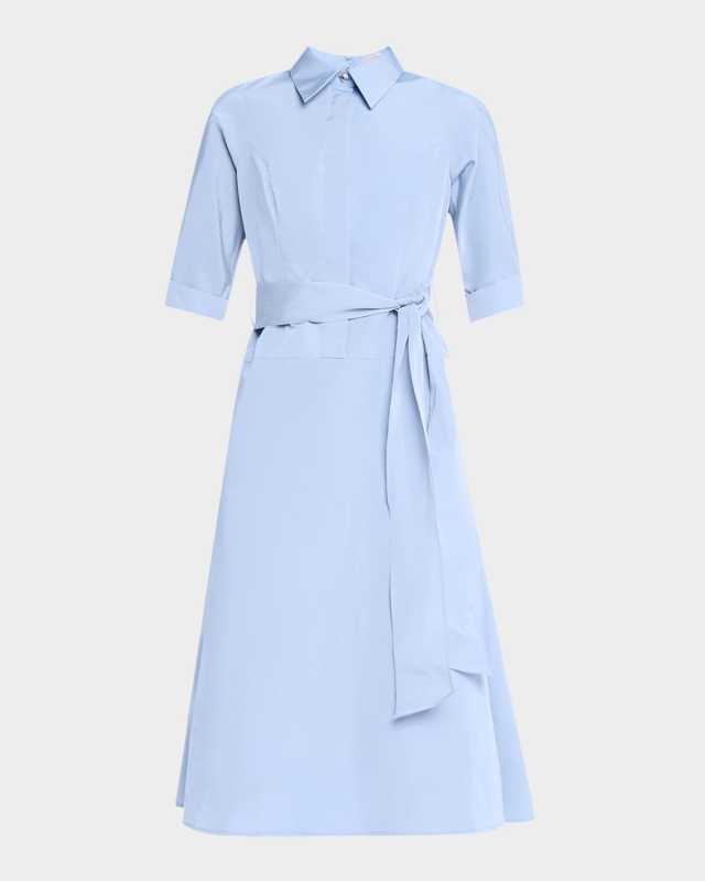 Drop Waist Taffeta Shirtdress